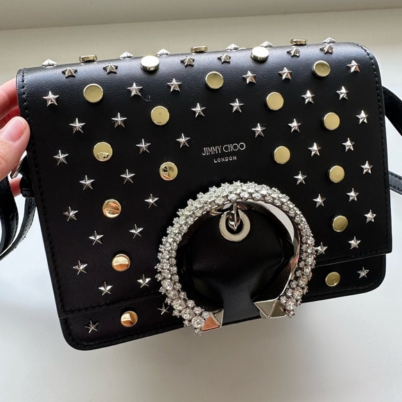 Jimmy Choo Black Studded Women's Bag - Picture 1 of 6